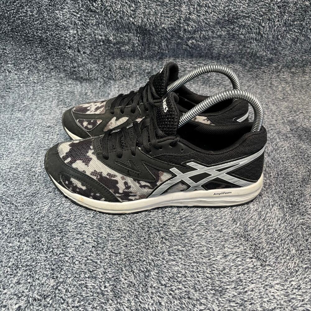 Asics Amplica Black White Camo Running Shoes Size 5 Women’s